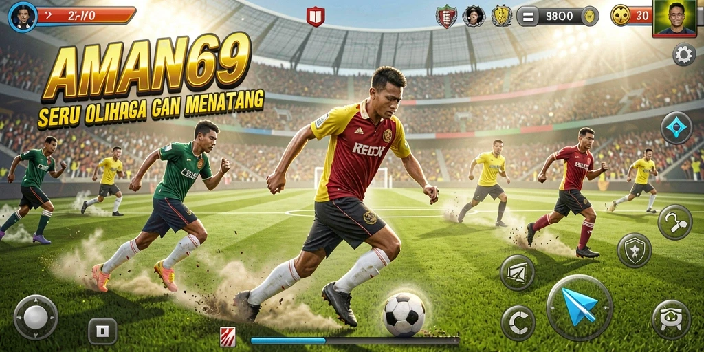 Screenshot utama AMAN69 menampilkan aksi olahraga yang mendebarkan.