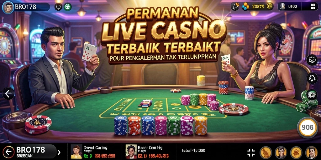 Tampilan gameplay Live Casino yang mendebarkan di BRO178.