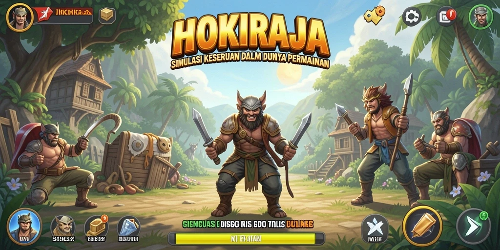 Tampilan gameplay HOKIRAJA menampilkan aksi simulasi yang menarik.