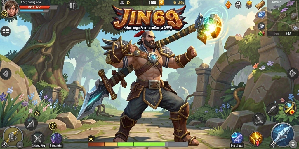 Screenshot dari gameplay ARPG JIN69 yang menarik dan mendebarkan.