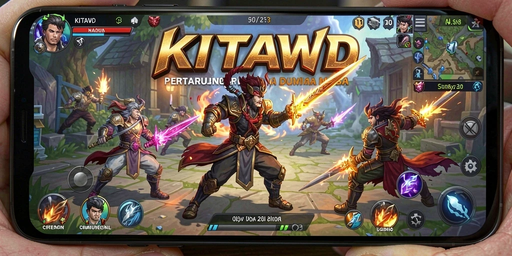 Tangkapan layar menampilkan pertarungan intens di KITAWD.