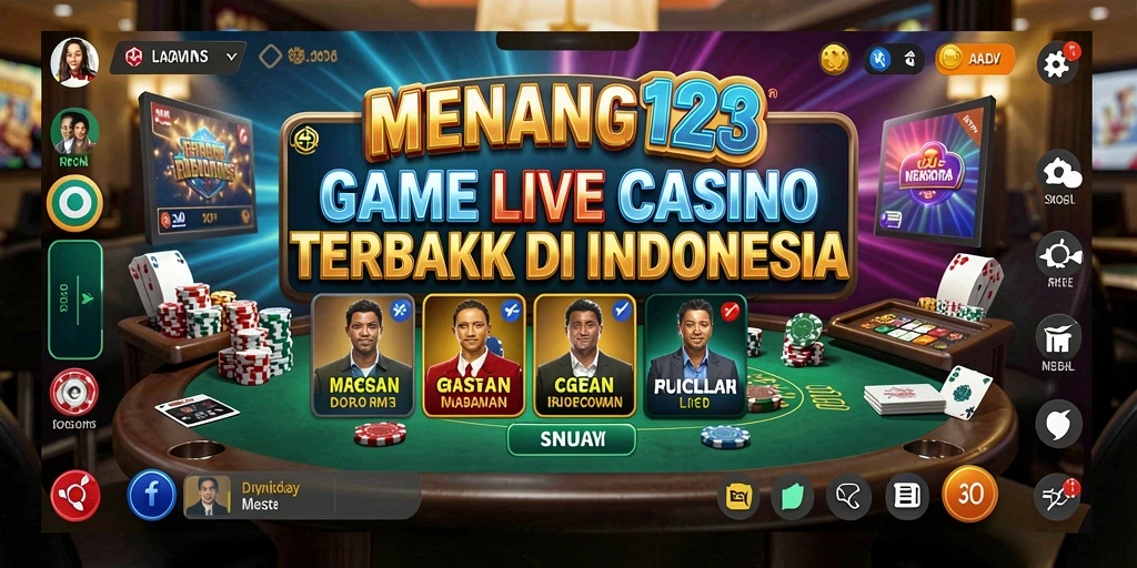 Screenshot MENANG123 menunjukkan dealer profesional dan gameplay yang mendebarkan.