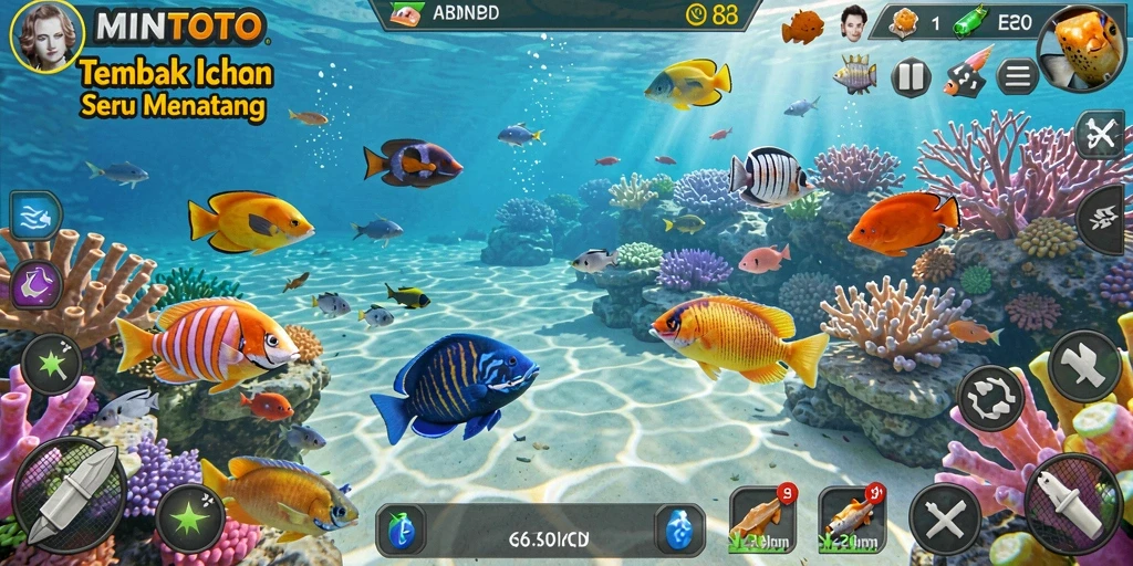 Screenshot gameplay Tembak Ikan MINTOTO yang seru dan menantang.