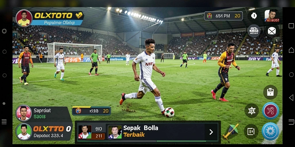 Tangkapan layar <strong>OLXTOTO</strong> menampilkan aksi pertandingan sepak bola yang intens.