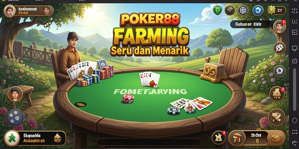 Screenshot POKER88 yang menampilkan gameplay seru bertani dan merawat hewan.
