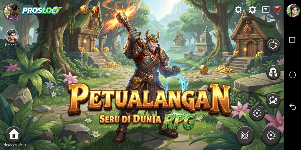 Gameplay PROSLOT menampilkan pertempuran seru di dunia fantasi.