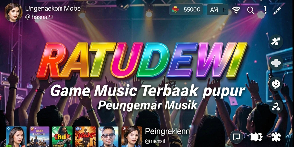 Tampilan gameplay <strong>RATUDEWI</strong> dengan berbagai pilihan lagu.