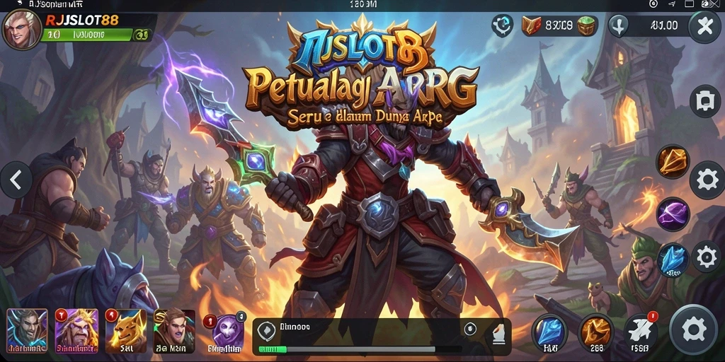 Screenshot gameplay RJSLOT88 menunjukkan aksi seru dalam pertempuran ARPG.