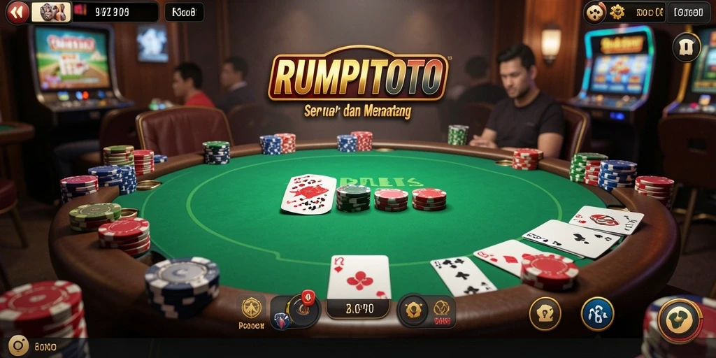 Screenshot RUMPITOTO menampilkan intensitas permainan Poker yang seru.